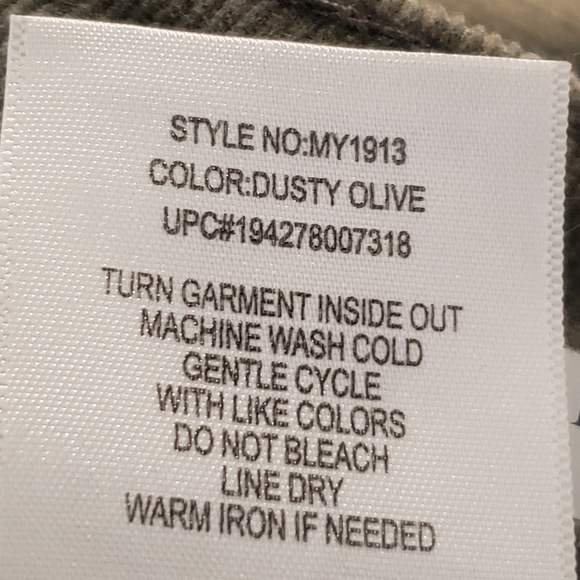 Seven 7 Corduroy Pants Ultra High Rise Skinny Olive Green Cotton Stretch Size 12 - Picture 15 of 16